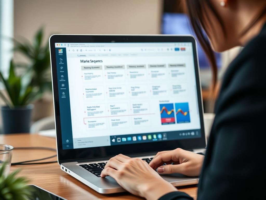 A close up shot of a professional woman working on