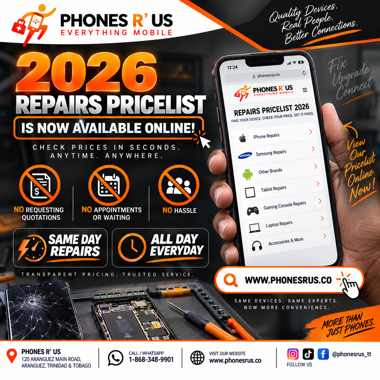 Phones R’ Us 2026 Repairs Pricelist cover image