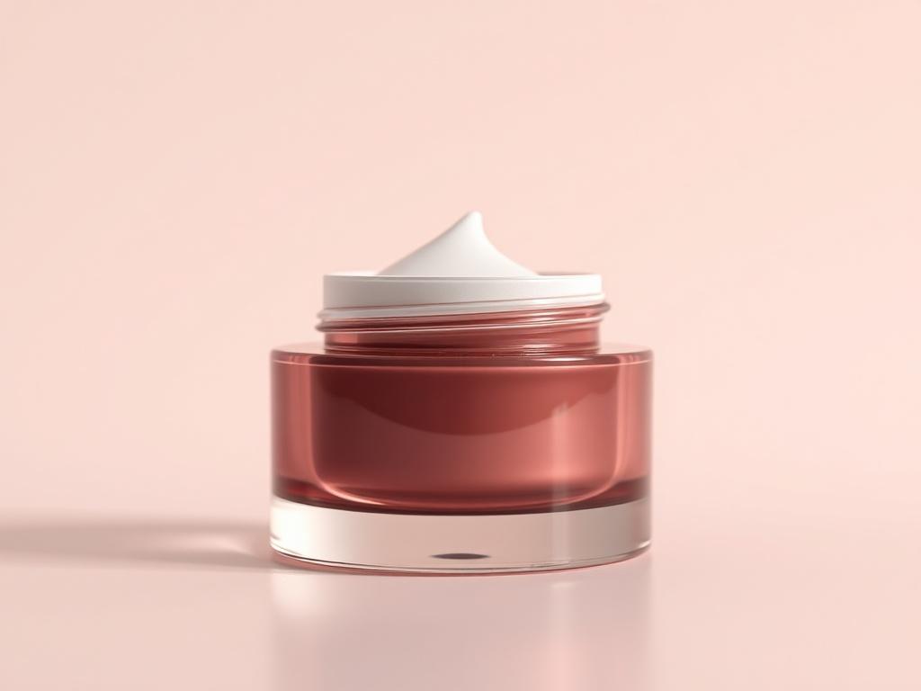 A close-up shot of a blemish spot treatment product in a sleek, elegant container. The container should be centered against a soft, neutral background, enhancing its details. The focus should be on the product, showing off its design and texture, with a hint of glimmer reflecting light. The color palette should include shades of rgb(85, 141, 151), emphasizing a soothing and calming aesthetic.