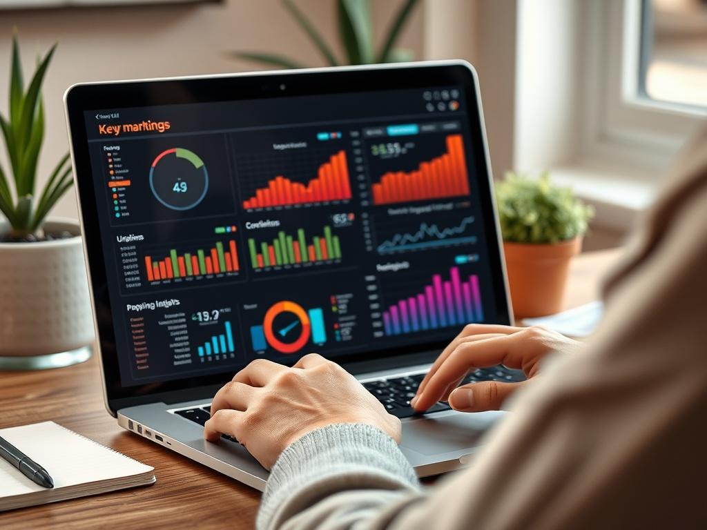 A close up shot of a digital marketing professional analyzing