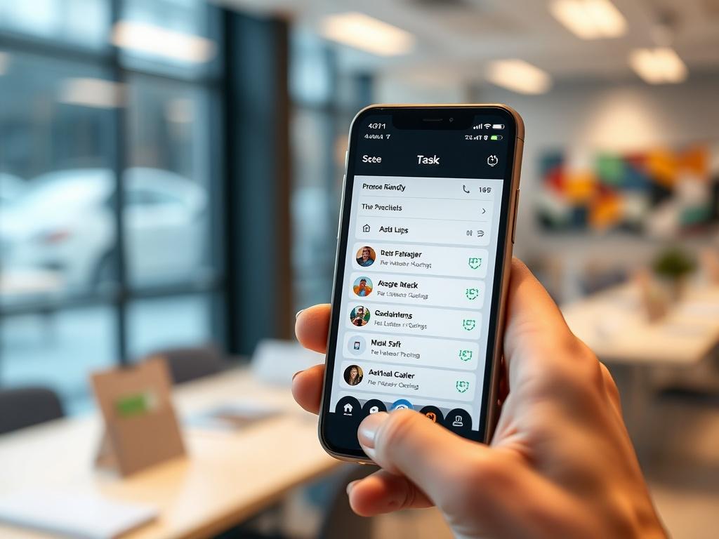 A close up shot of a smartphone displaying a task