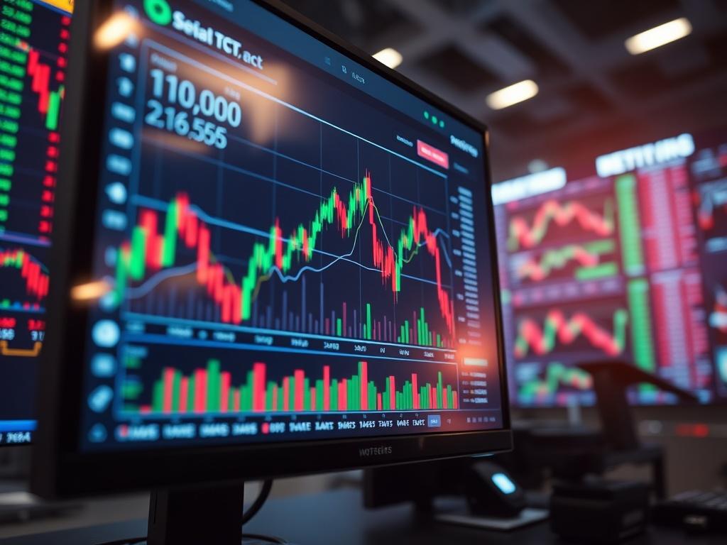 A close up shot of a digital trading platform displaying