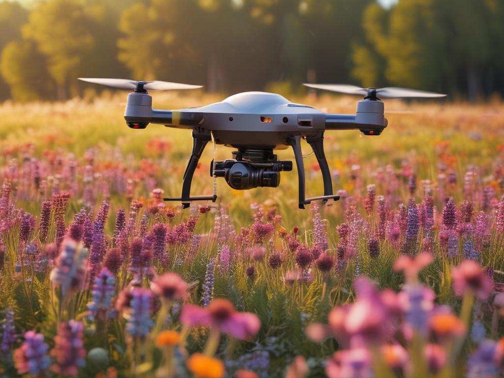 A realistic high resolution of a PolliWand Drone™ in action,