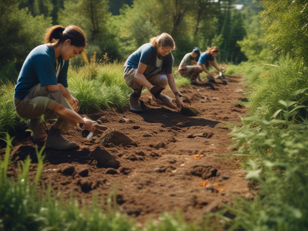 A high resolution image of native plants being re seeded