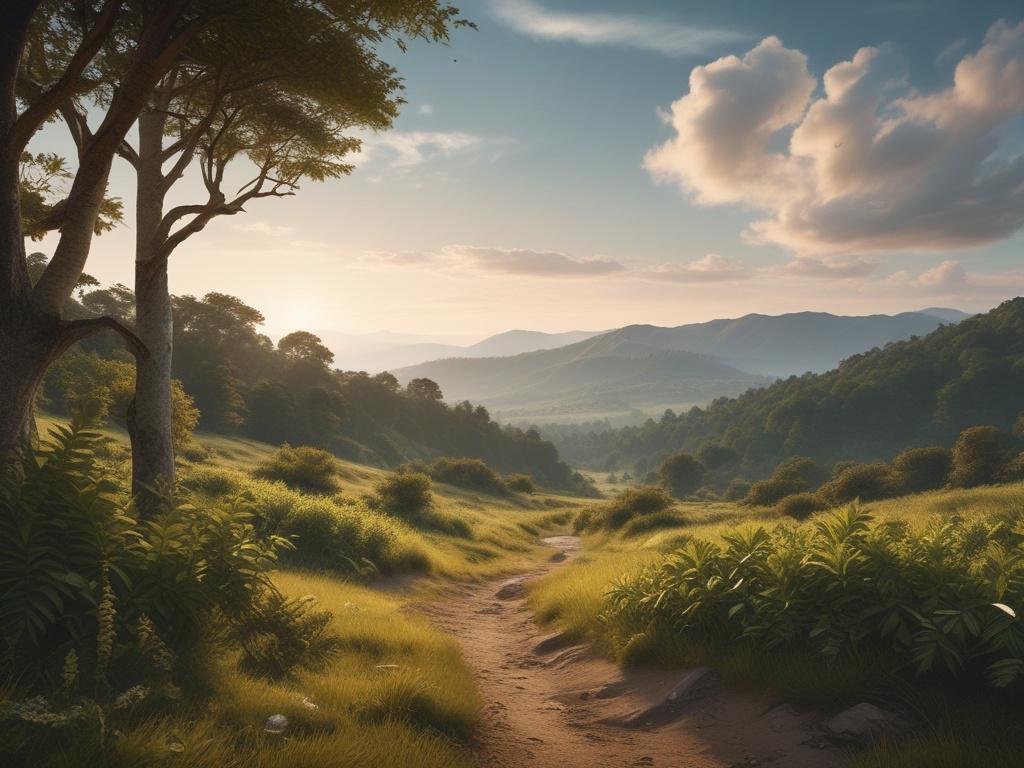 A high resolution image of a serene landscape showing a
