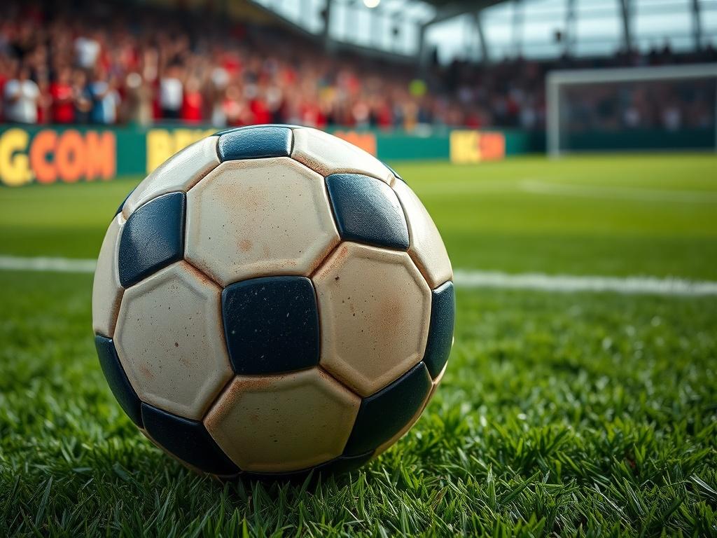 A close up shot of a soccer ball on a