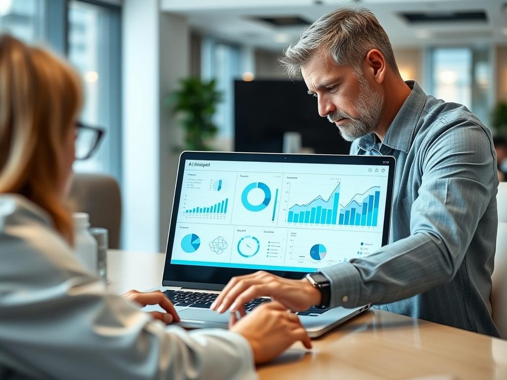 A high resolution close up of a consultant guiding a
