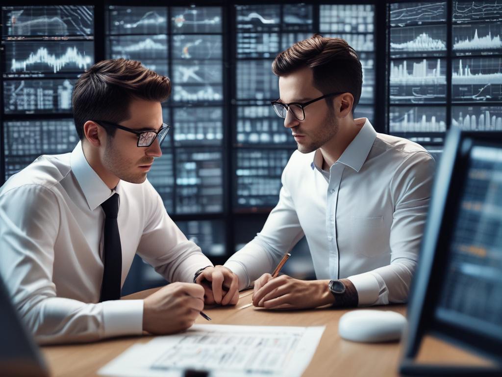 A close-up shot of a focused IT professional working on cloud architecture diagrams on multiple high-resolution screens, captured with a 45mm f/1.2 lens style. The background is blurred with hints of modern office elements, featuring warm lighting that complements the rgb(193, 153, 87) primary color.