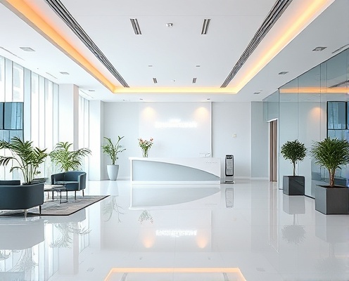 Professional corporate reception area
