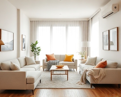 Beautiful clean modern living room
