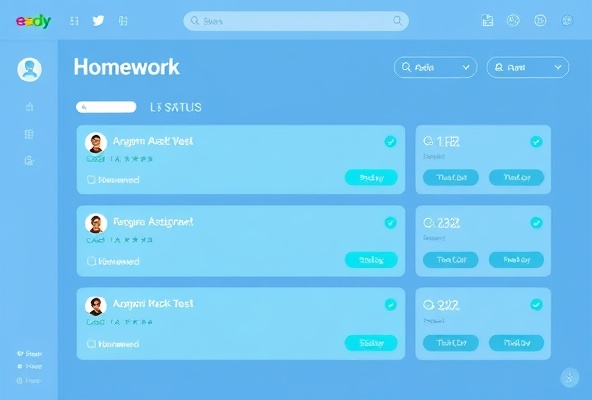 Assignment dashboard with status indicators
