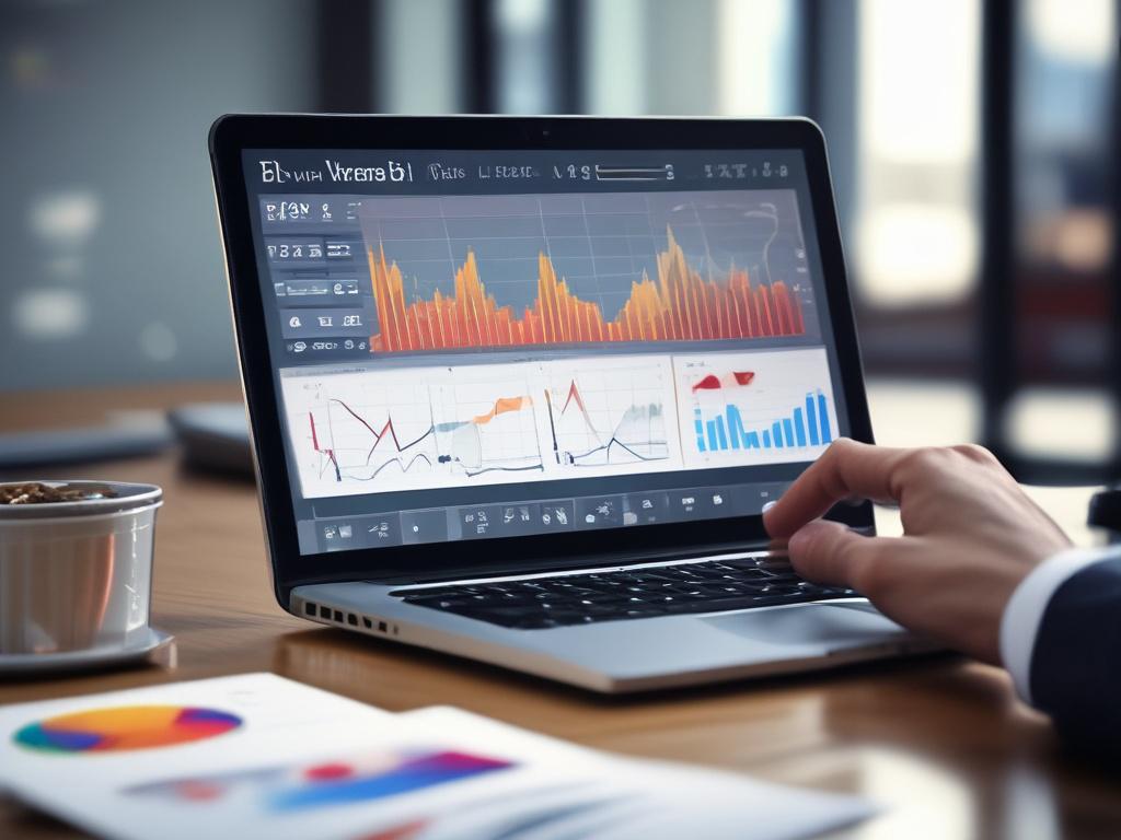 Close up of a professional business person analyzing data on