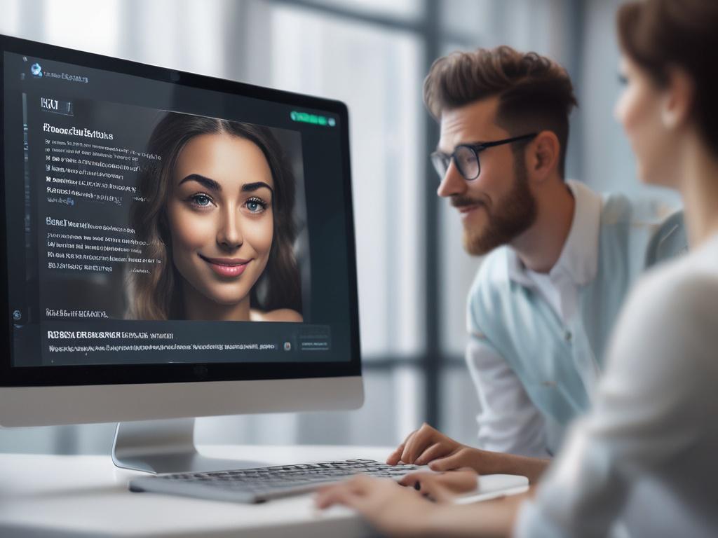 Close up of a sleek chatbot interface on a computer