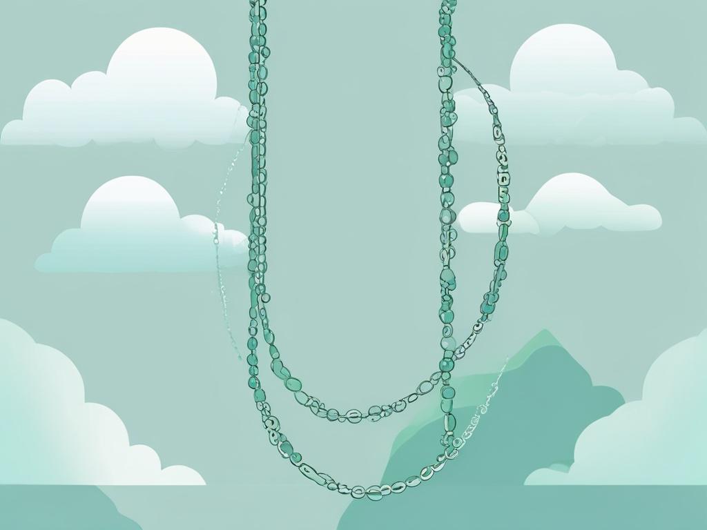 high quality illustration of jade green chains breaking apart with