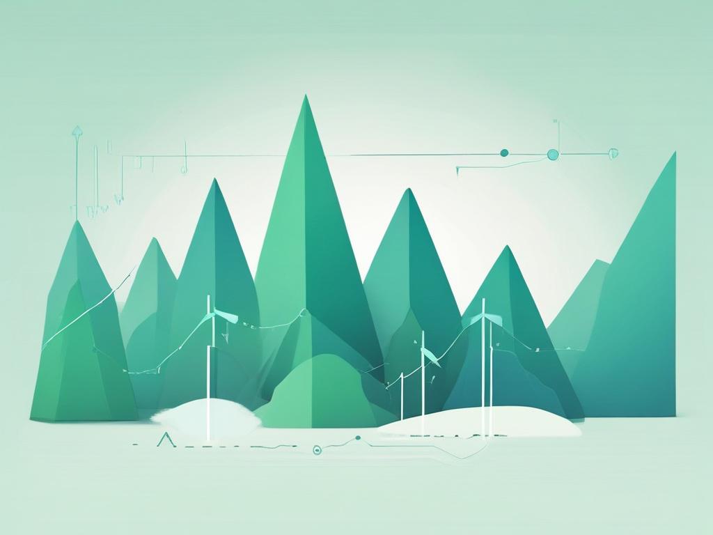 high quality illustration of jade green investment graphs and soft