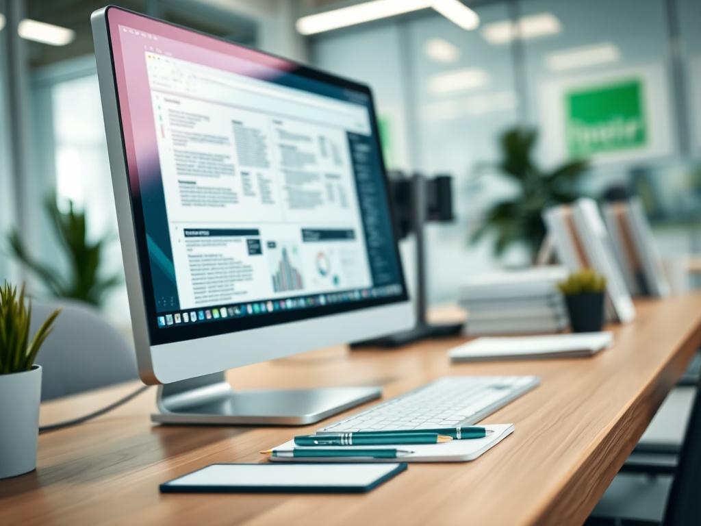 A high resolution close up shot of a modern office