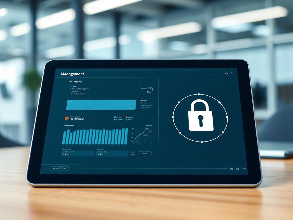 A close up of a secure digital management interface on