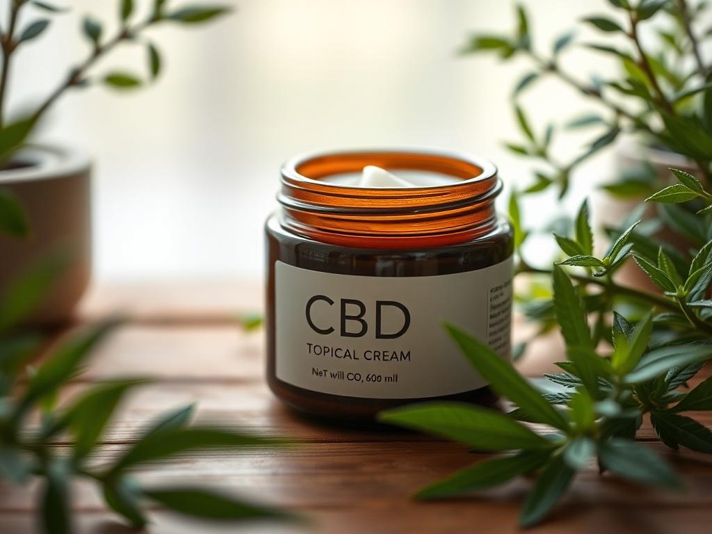 A high resolution of a jar of CBD topical cream