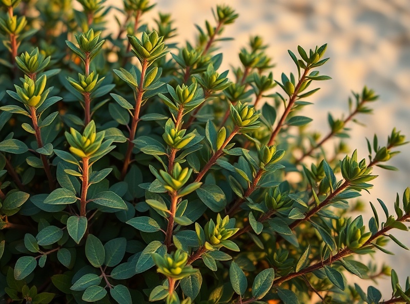 California native plant with deep green foliage in golden hour light