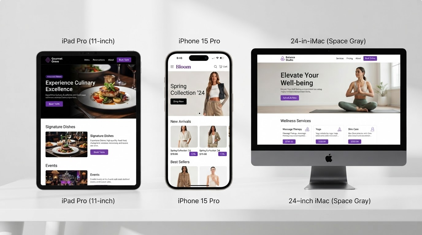 Website templates preview