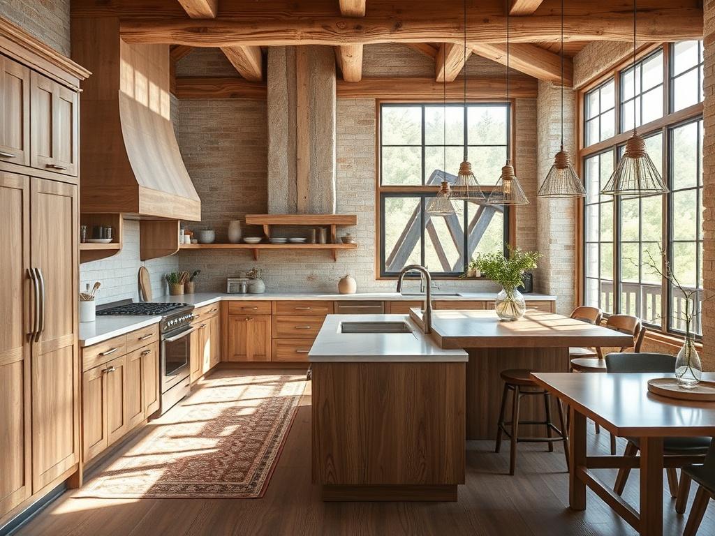 A beautifully remodeled kitchen featuring modern cabinetry, a spacious island,