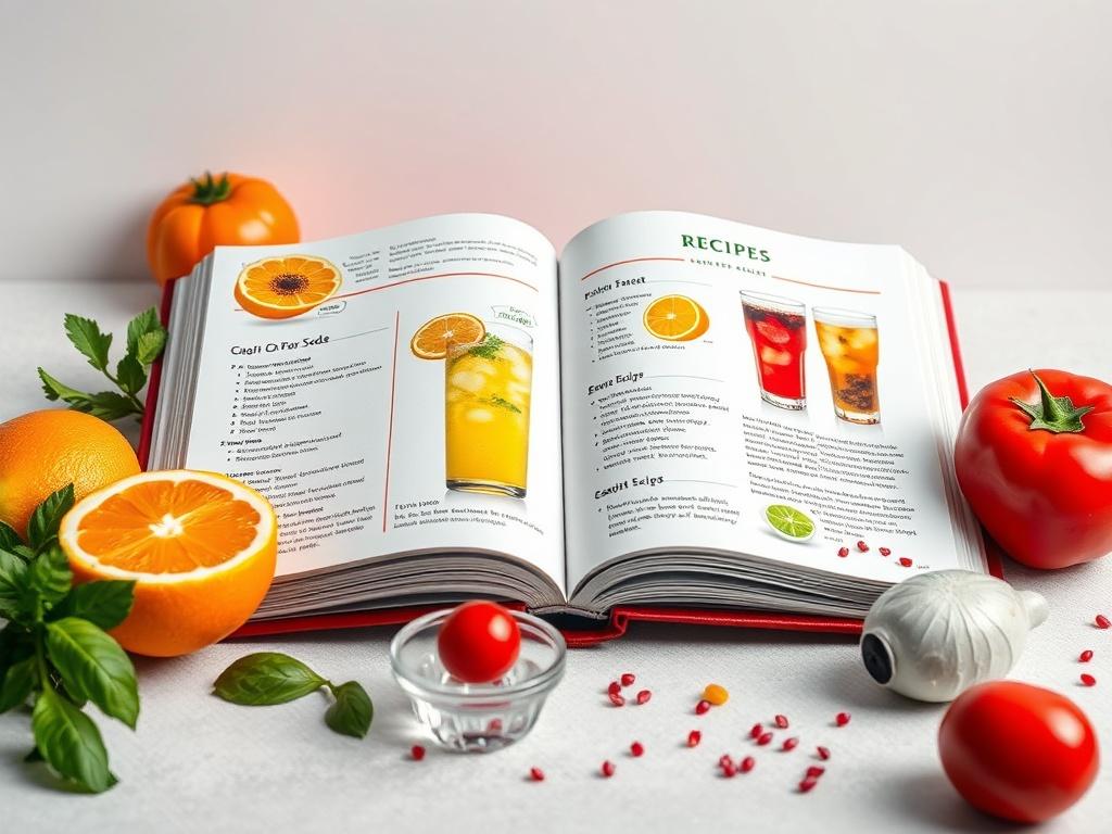 A realistic high resolution image of an open recipe book