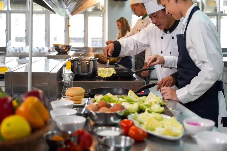Professional chef preparing gourmet dishes