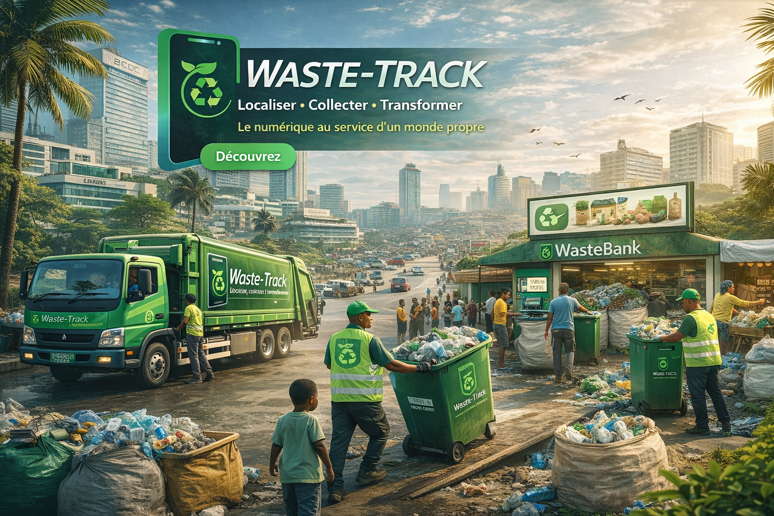 Geolocalization map with waste collection