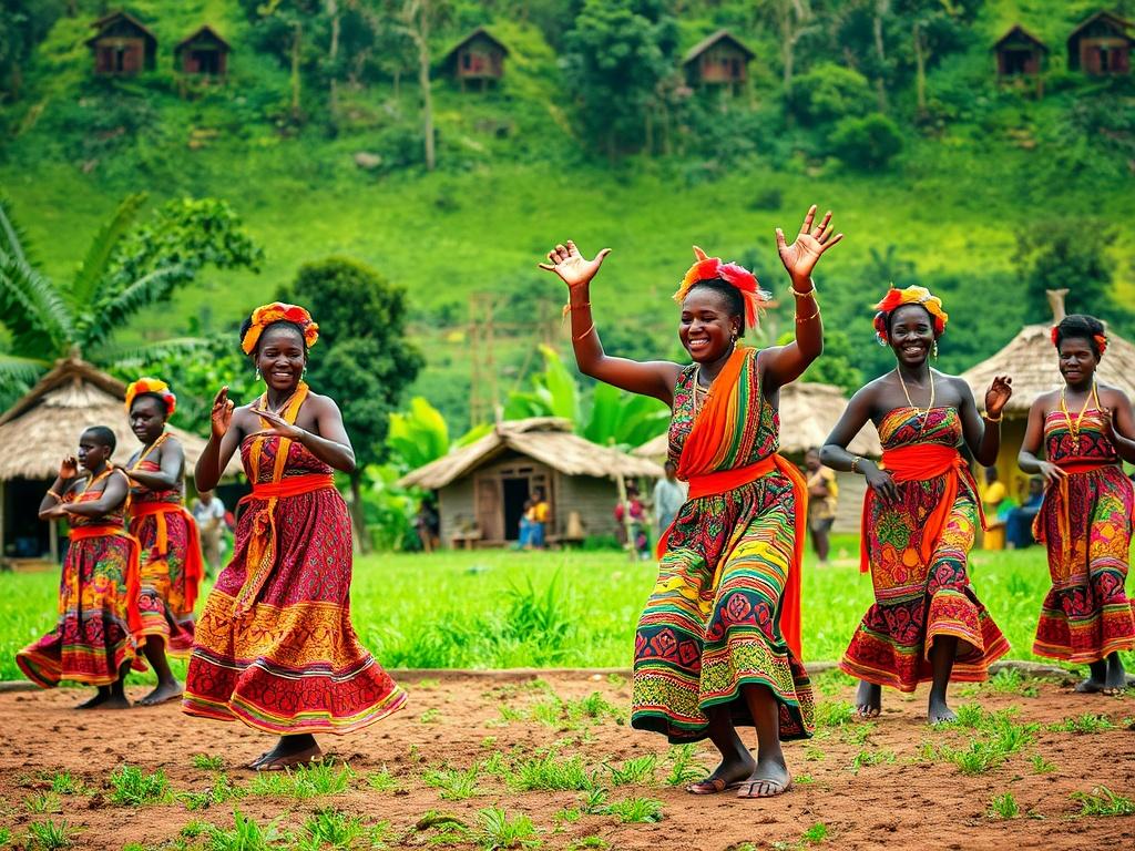 A high resolution image depicting a vibrant cultural festival in