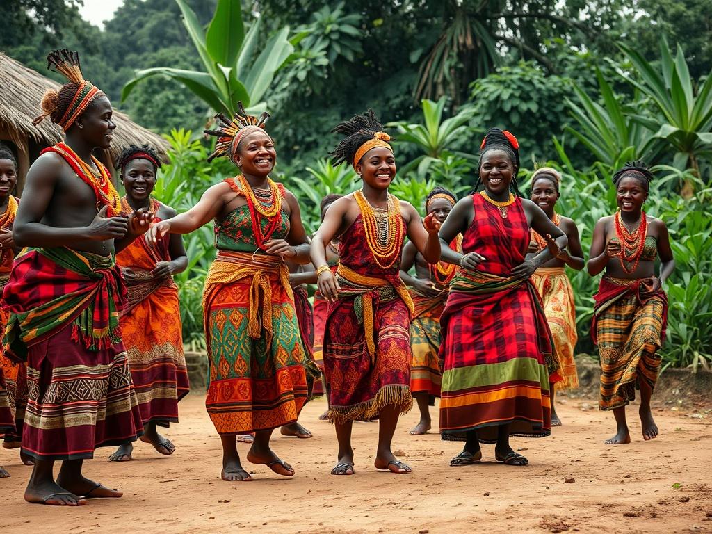 A captivating high resolution image of a traditional Ugandan dance