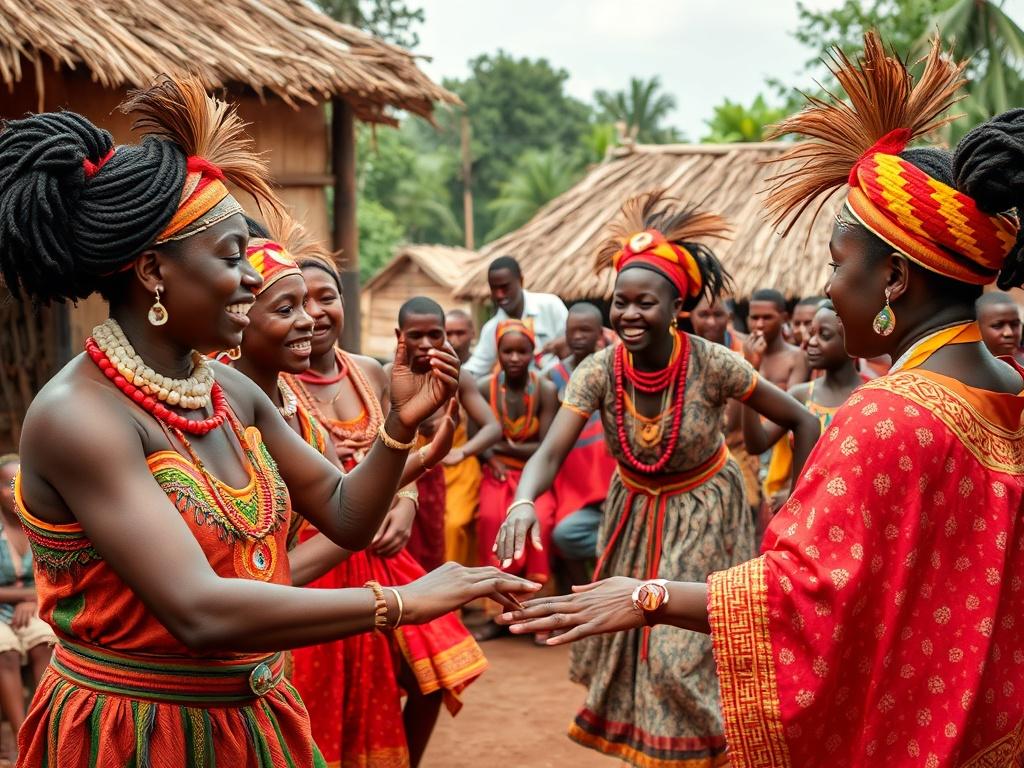 A high resolution of a traditional Ugandan dance performance in