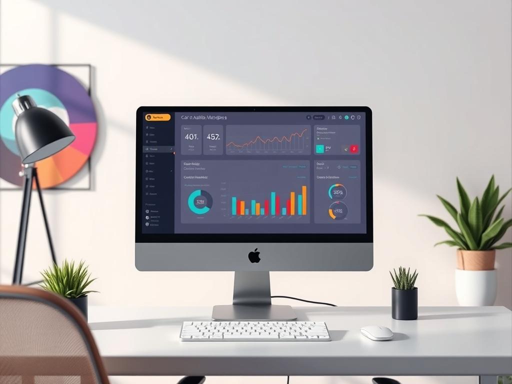 A realistic high resolution of a modern office environment featuring