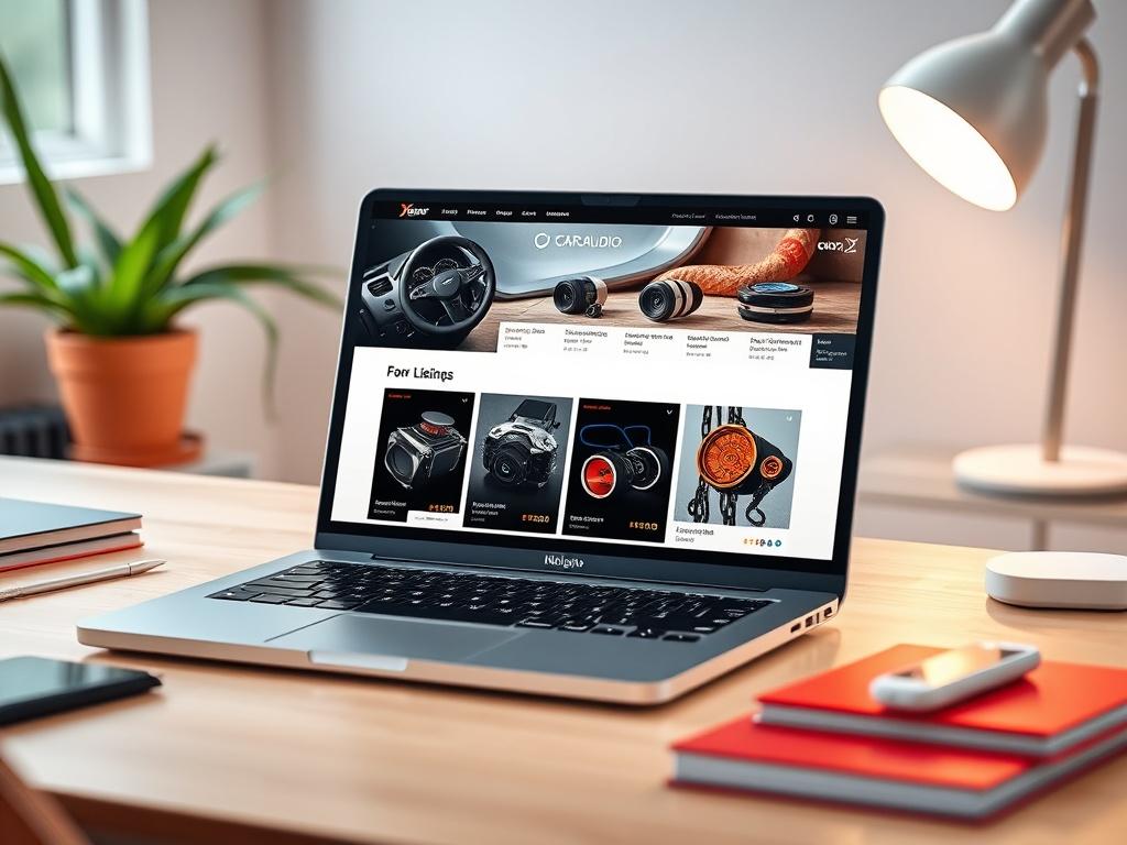A realistic high resolution showing a laptop on a desk