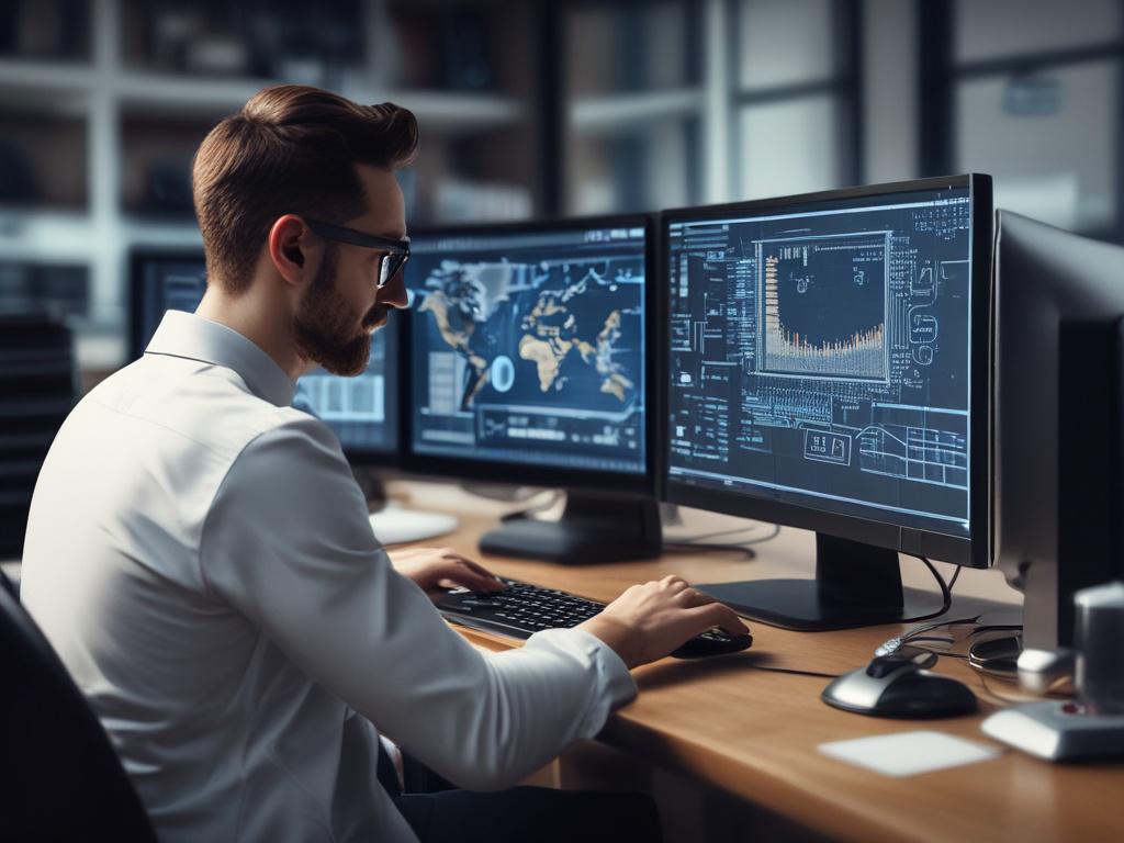 A close up of a cybersecurity professional implementing a customized