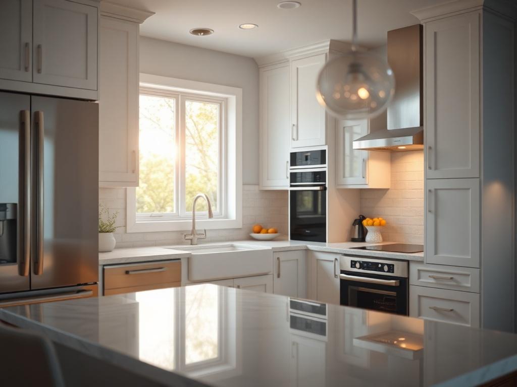A beautifully remodeled kitchen showcasing modern design elements, with a