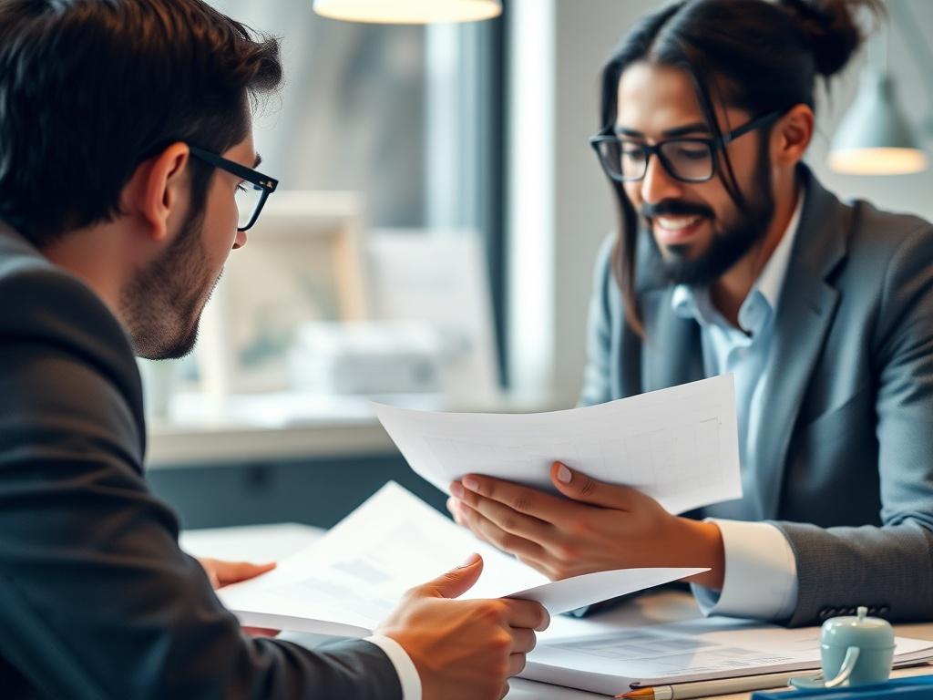 A close up shot of a professional consultation meeting, featuring