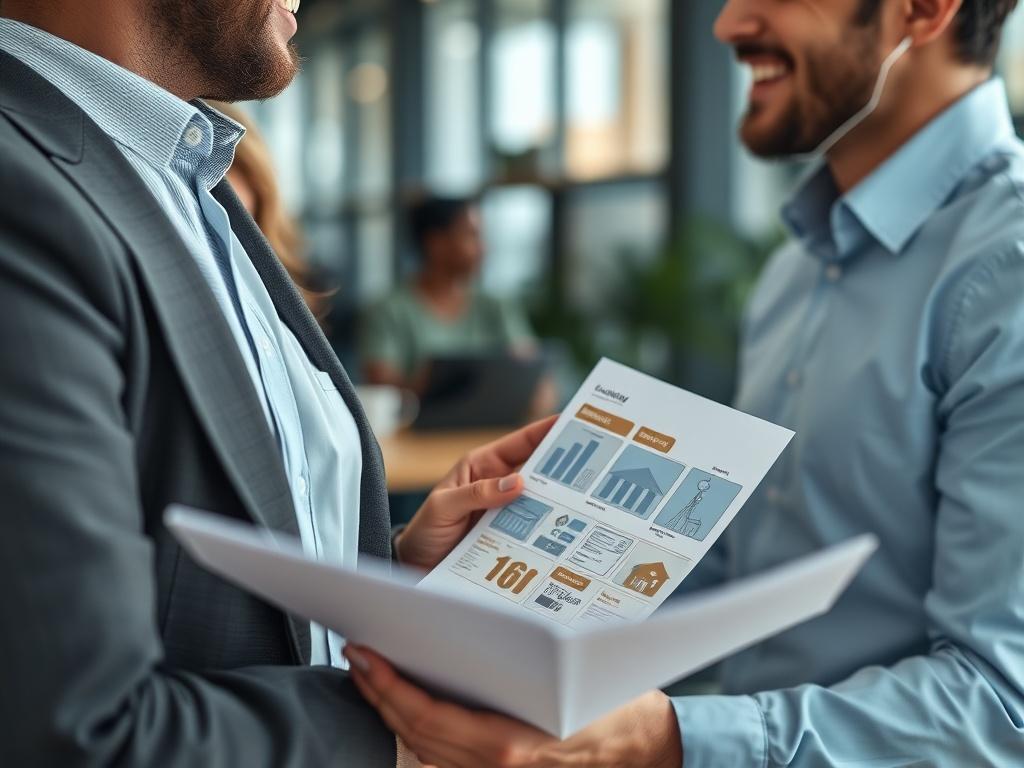 A close up shot of a property manager interacting positively