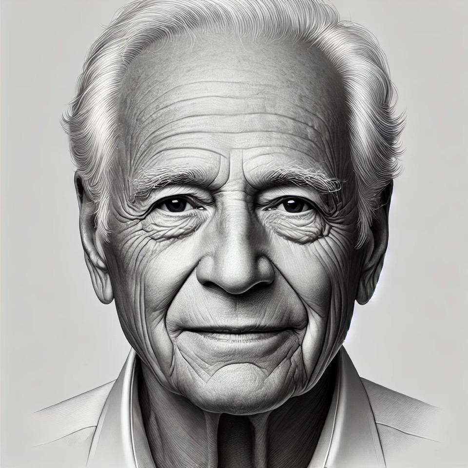 dall·e 2024-12-11 21.53.57 - a black and white portrait of an elderly man named brandon vega. he has a kind and thoughtful expression, slightly wrinkled skin, and short, neatly co.jpeg