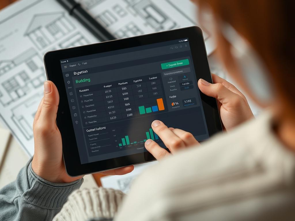 A close up shot of a budgeting tool interface on