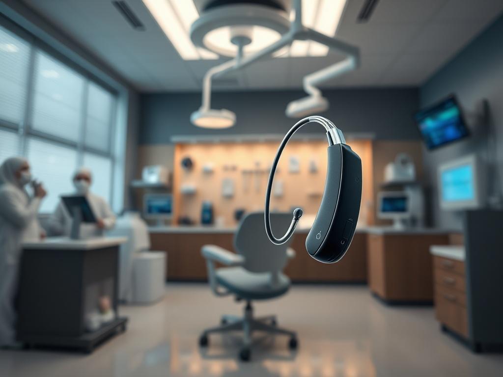 A hyper realistic close up shot of a modern ENT