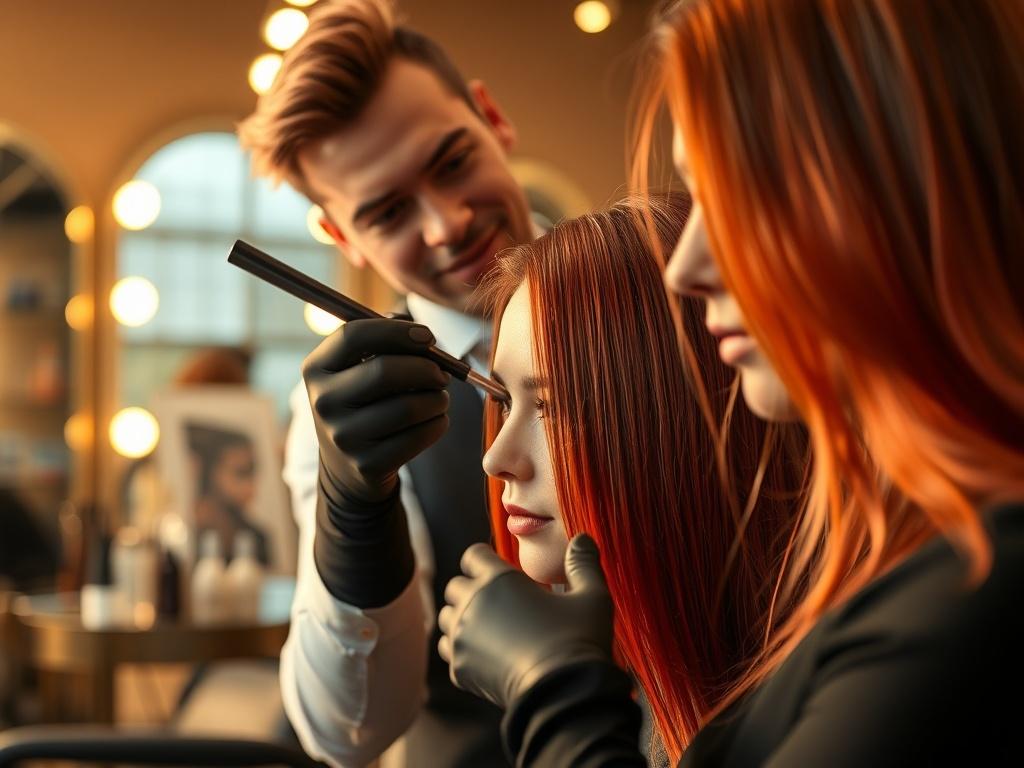 A high resolution close up shot of a stylist in