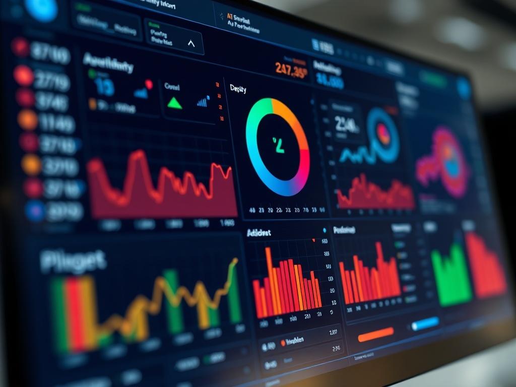A close up shot of a high tech monitoring dashboard