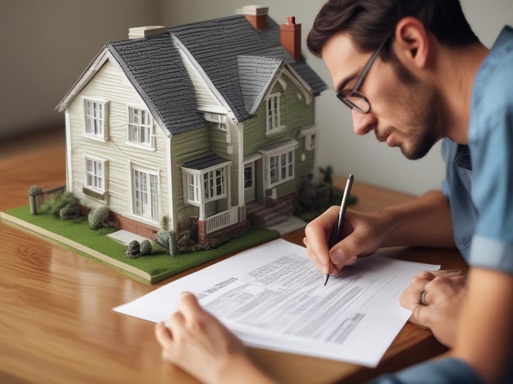 a concerned homeowner reviewing foreclosure documents, close up shot, hyper