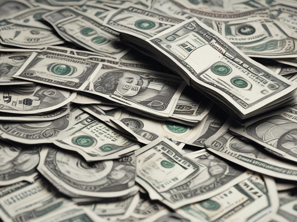 Create a highly realistic, high-resolution photo that captures the essence of "Unclaimed Surplus Funds Explained." The composition should focus on a single, clear subject: a thoughtful person in their mid-30s, casually dressed in a light-colored shirt and jeans, sitting at a modern wooden desk with a laptop open in front of them. They should be intently examining financial documents that illustrate surplus funds, showcasing expressions of curiosity and understanding. 

The background should be simple and un