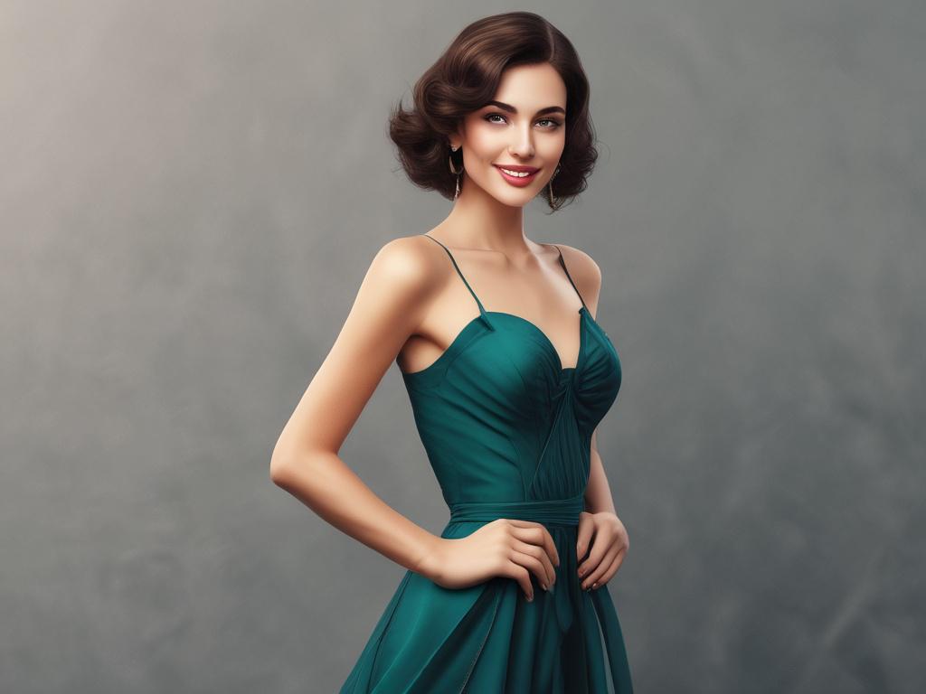 Create a realistic high resolution of an elegant, sophisticated woman