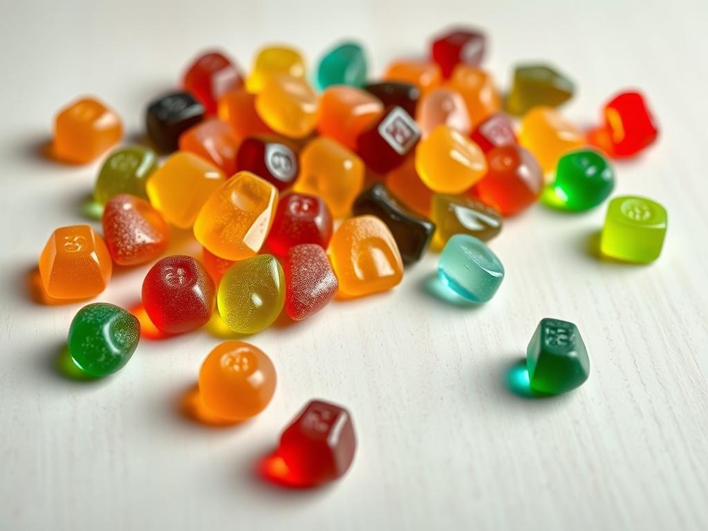 A high resolution image of a colorful assortment of CBD