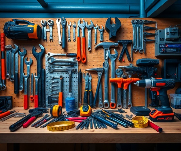 Professional handyman tools and workspace