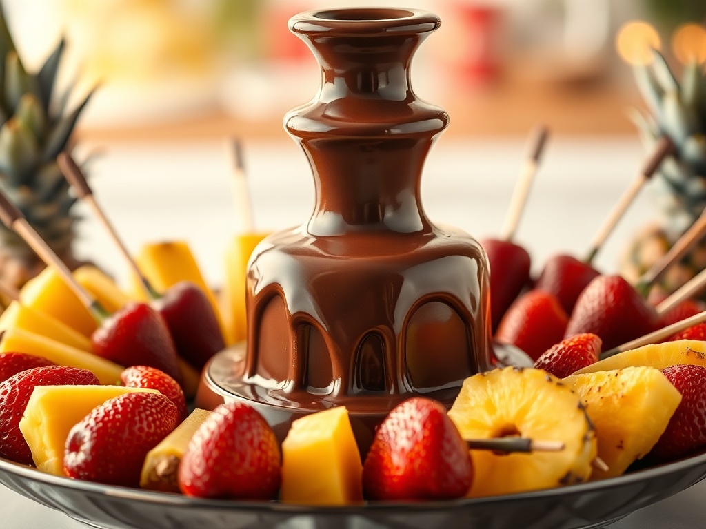 Nuntă cu fântână de ciocolată