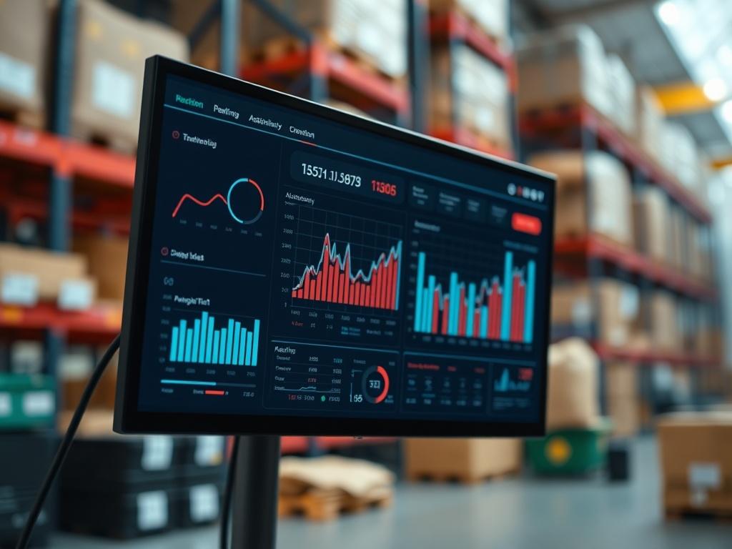 A close up shot of a high tech dashboard displaying