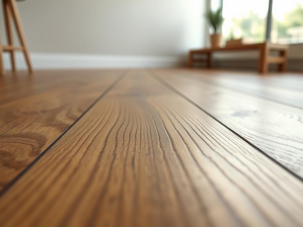 A close-up shot of a high-quality wooden floor, showcasing its texture and grain details, with a soft, blurred background that complements the primary color rgb(0, 117, 98). The focus should be on the flooring, capturing the essence of quality and craftsmanship.